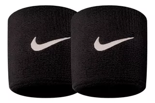 Muñequera de tennis Nike Swoosh color negro pack x 2 u