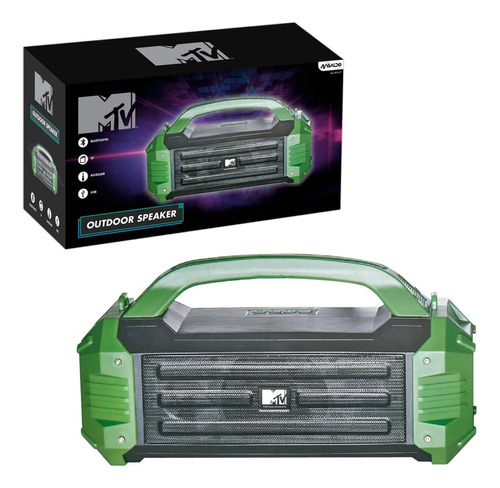 Parlante Outdoor Con Asa Portacelular Bluetooth Mtv Color Multicolor