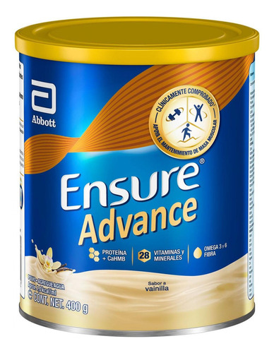 Suplemento en polvo Abbott  Ensure Advance carbohidratos sabor vainilla en lata de 400g