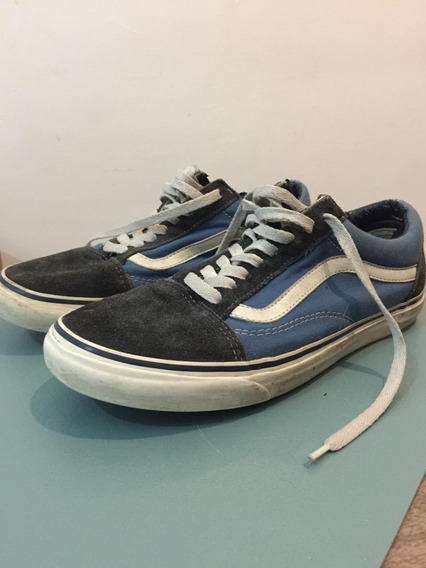 vans old skool negras y azules