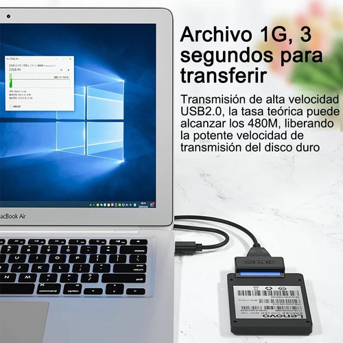 Imagen 4 de 10 de Cable Adaptador Sata A Usb 2.0 Para Disco Duro 2.5 Hdd