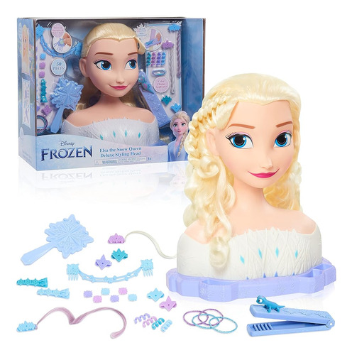 Disney Frozen Deluxe Elsa Styling Head, Blonde Hair, 30 Piec