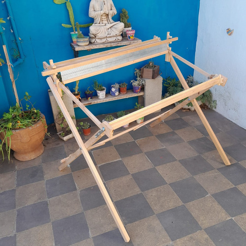 Telar 90cm+caballete+soportes De Peine - Madera De Paraíso