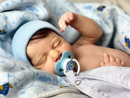 Bebê Reborn Menino Realista Muito Fofo com Enxoval e Chupeta