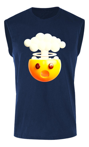 Playera Sin Manga De Hombre Con Estampado De Emoji