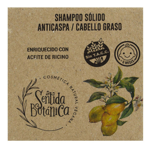 Imagen 5 de 6 de Sentida Botánica Shampoo Solido Cabello Graso 100grs Anticaspa