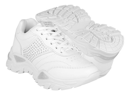 Tenis Casuales Niñas Clasben Isabella Simipiel Blanco