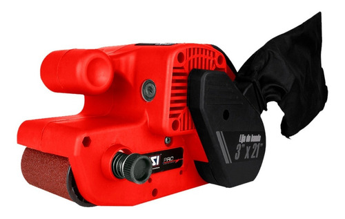 Lijadora De Banda 900w Aksi Uso Profesional Color Rojo Frecuencia 127 V