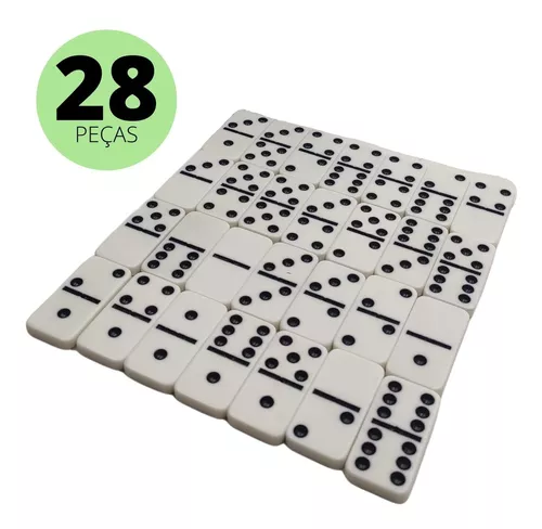 Jogo de Domino No Estojo Osso Branco 28 Peças - Pequeno - Shop