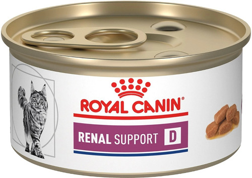 Alimento Royal Canin Veterinary Diet Feline Renal Support D para gato adulto en lata de 85g