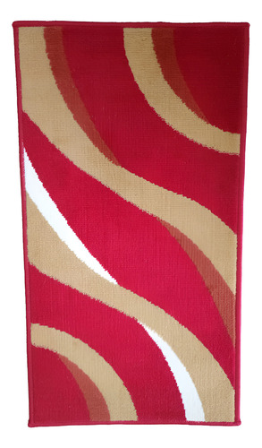 Alfombra Costado Cama Moderna 0,5x0,9 Vs. Modelos Pelo Corto Ancho 0.5 Cm Color Rojo Diseño De La Tela Líneas Largo 0.9 Cm