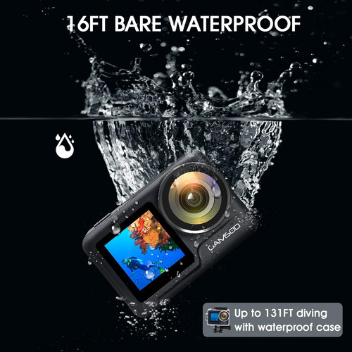 Cámara De Acción Wifi 4k 60fps 20mp Con Lcd Frontal Y Pantal