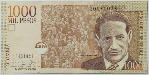 Billete 1000 Pesos 30/may/2003 Colombia Au