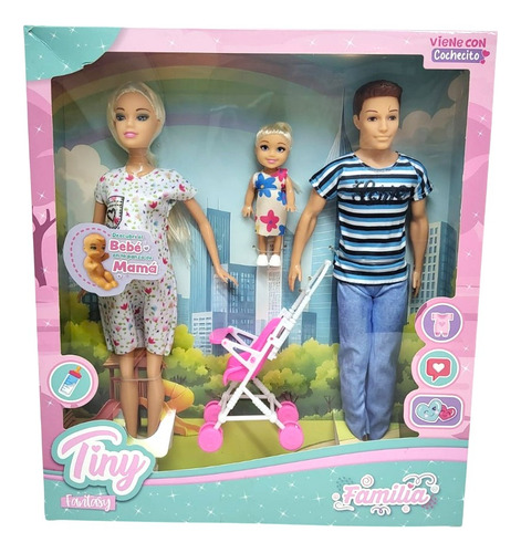 Muñeca Tiny Embarazada Con Kevin Y Su Nena Jeg 53866