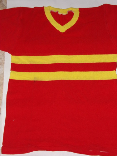 Antigua Camiseta De Pique - Roja Y Amarilla Años 70 Talle 40 Grande