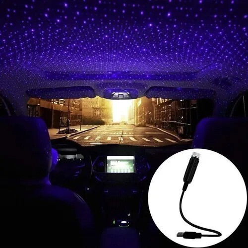 Luz Led Interior De Auto Usb Techo Violeta