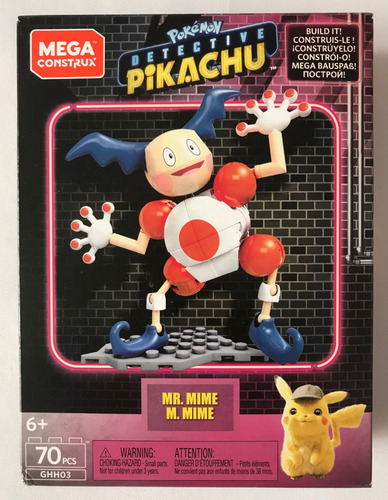 Mr Mime Pokemon Mega Construx Detective Pikachu Ghh03 70pz 70 (Usado)