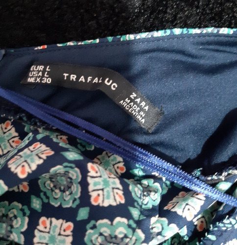 Mono Largo Dama Pantalon Ancho Estampado Zara Atado Arriba (Usado)