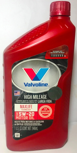 Aceite Motor Gasolina Valvoline 5w20 Semisintético