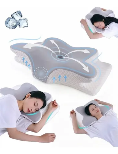Travesseiro Cervical Viscoelástico Ergonômico Light Gray