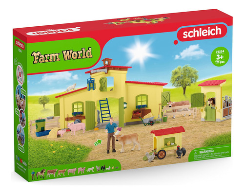 Conjunto De Brinquedos Schleich Farm World Giant 123 Peças C