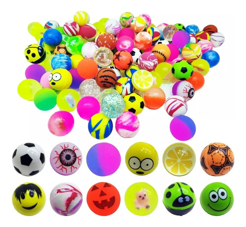 20 Pelota Saltarina Fluo P/ Bolsita Piñata Souvenir Cotillon