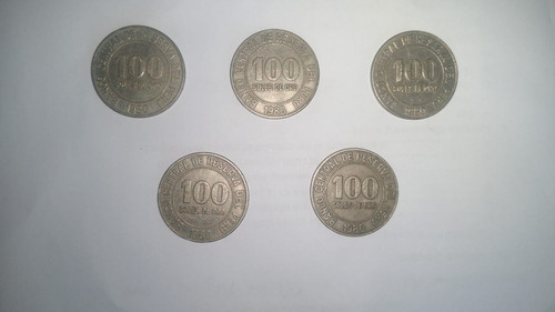 5 Monedas De 100 Soles De Oro 30mm Coleccionable 1980 - 1982 (Usado)