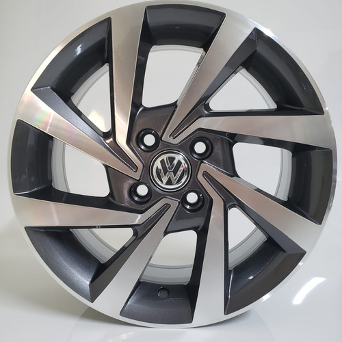 Rodas Volkswagen Gol G9 Aro 14 4x100 (jogo) +bicos Cor Grafite Diamantado