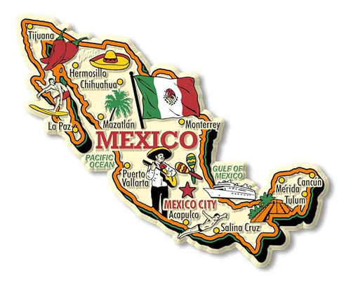 Iman Mapa Pais Gigante Mexico Por Classic Magnets Recuerdos