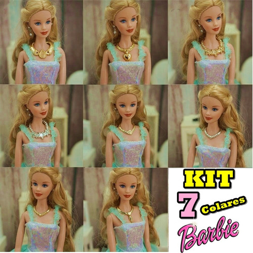 Kit 7 Colar Para Boneca Barbie Susi Blythe Luxo Diferentes