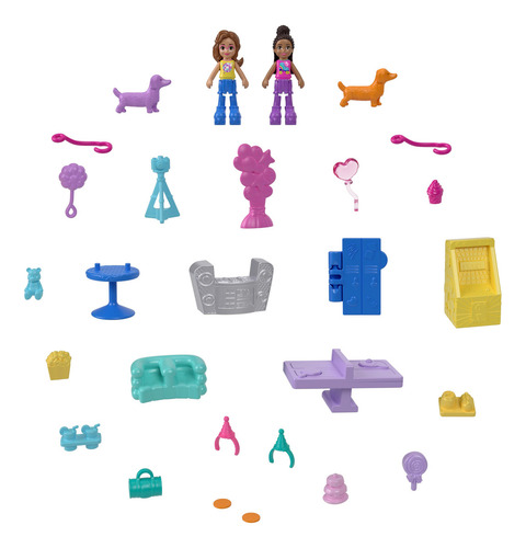 Polly Pocket Set Fiesta De Perrito 25 Sorpresas Puppy Party Multicolor