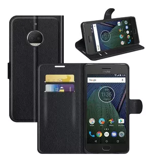 Capa Para Moto G5s Plus Flip Carteira Couro Luxo Proteção Ml