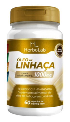 Óleo De Linhaça 60 Cápsulas 1450mg Sabor Sem sabor