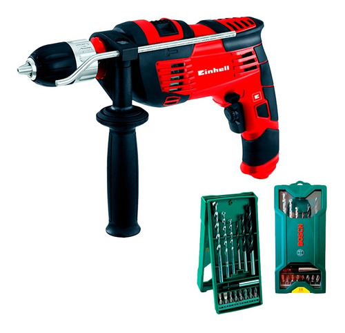 Imagen 1 de 9 de Taladro Percutor Einhell 720w 13mm Th-id720 E+set Bosch 15pz