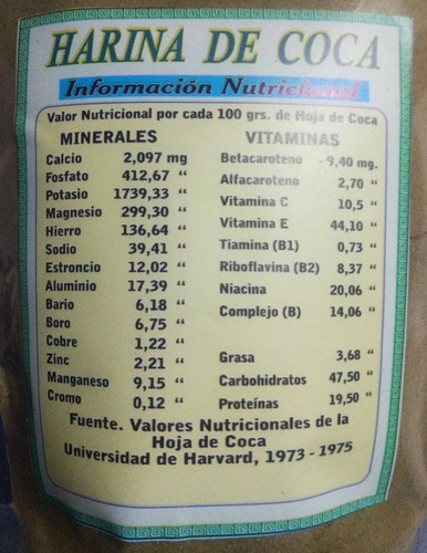 Harina De Coca Nativa 250 Gramos