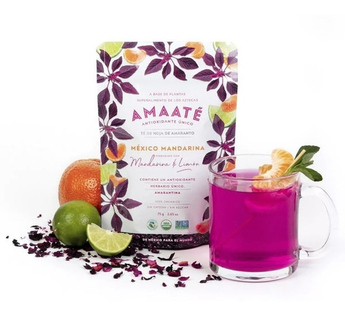 Té Antioxidante Hoja Amaranto, Citricos Y Frutos Amaaté 75gr