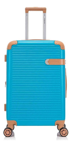 Mala De Viagem Média Rígida Rodinhas 360 23kg Abs Santino Cor Azul-turquesa