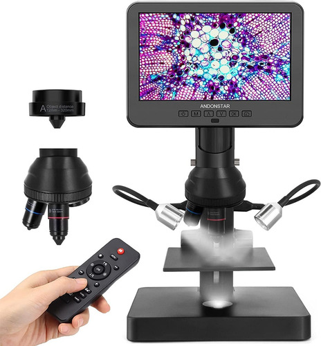 Imagen 1 de 10 de Microscopio Andonstar Ad246sp Hdmi 3 Lentes Biologia Electro