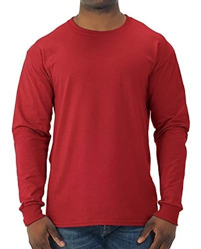 Camiseta De Manga Larga Para Hombre Jerzees, Rojo Verdadero,
