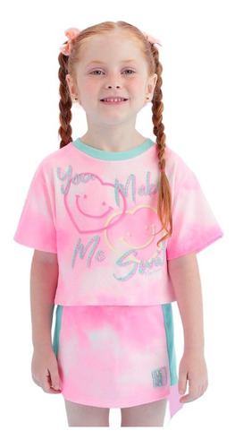 Conjunto Infantil Rosa Tie Dye Mon Sucré Smile 21154