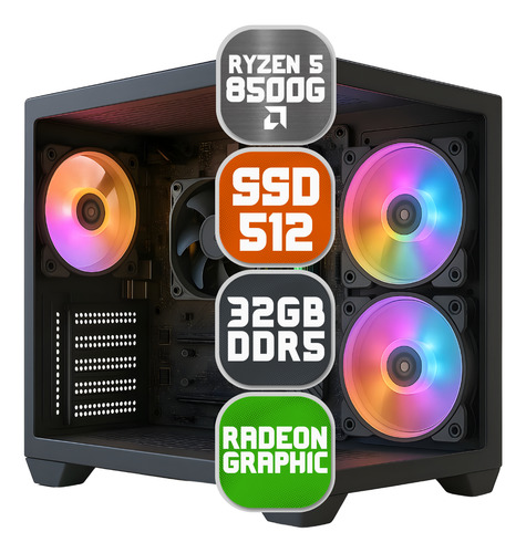 Pc Gamer Cpu Amd Ryzen 5 8500g, 32gb Ddr5, Ssd M2 512gb