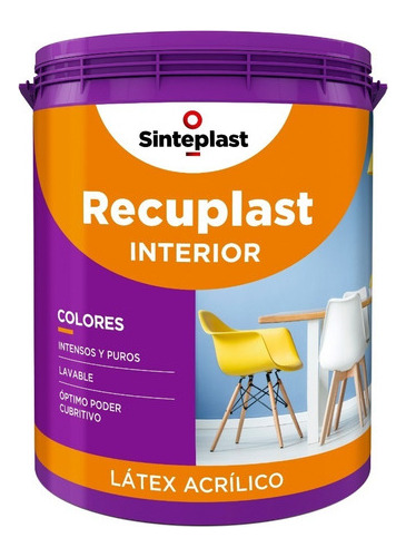 Recuplast Interior Latex Colores Listo Lavable 1lt Pintumm