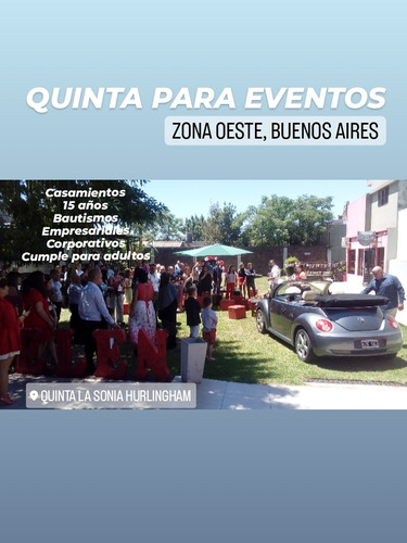 Salon De Fiestas/quinta Para Eventos/zona Oeste/buenos Aires
