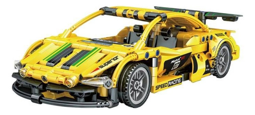 Kit De Construcción Auto Deportivo De Carrera F1 Amarillo