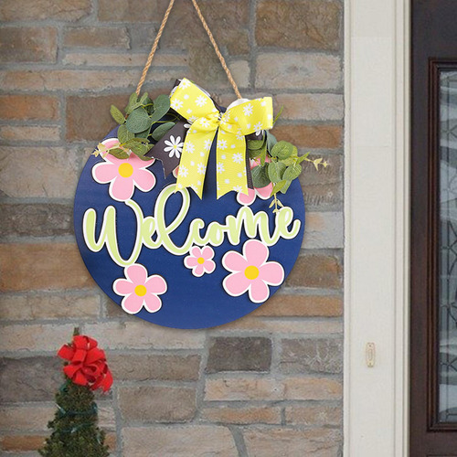 Letrero Colgante De Madera De Bienvenida De Primavera, Placa