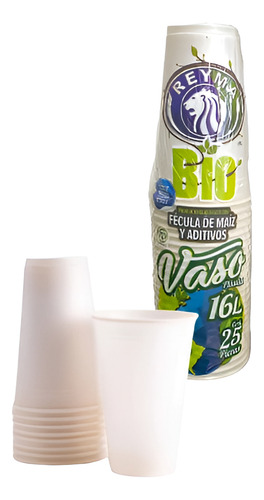 Vaso No 16 Largo Oz Biodegradable Reyma Paquete 25 Piezas Color Marrón Claro