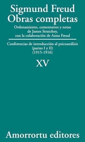 Obras Completas Tomo Xv - Freud Sigmund (libro) - Nuevo