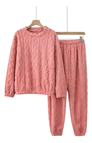Pijama Conjunto Invierno Mujer Peludo Suave Trenzado