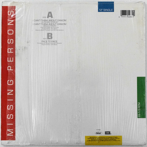 Missing Persons I Can't Think About Dancin' Disco Importado (Usado)
