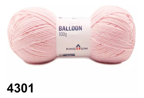Lã Balloon Pingouin 100g 300mts Tex 333 Crochê Tricô Cor 4301-SENSAÇÃO